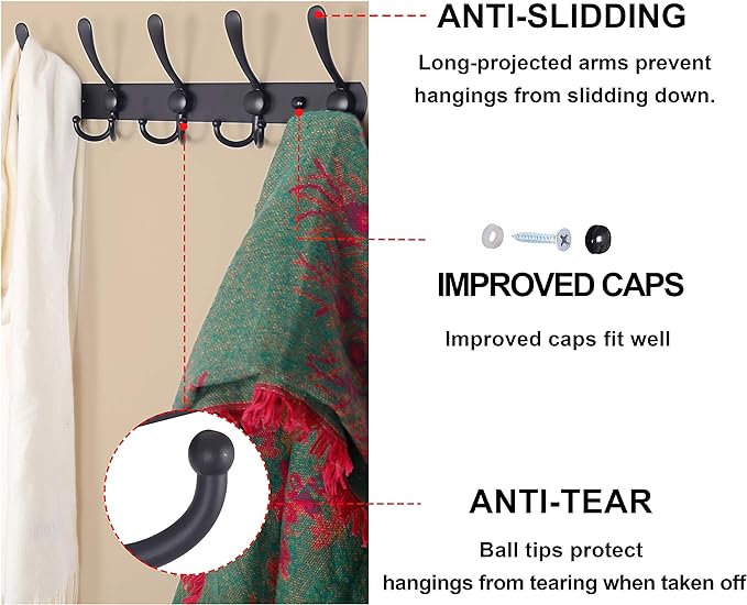 Dseap Coat Rack Wall Mounted - Image 6
