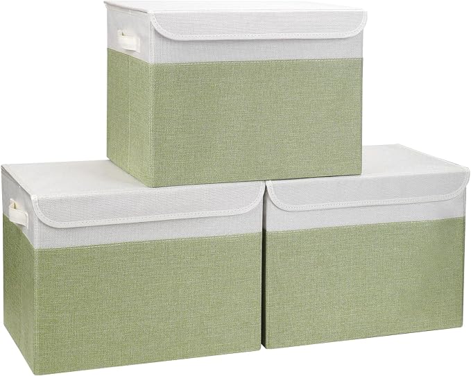 Large 17" 42 Quarts Collapsible Stackable Storage Bins by Bagnizer