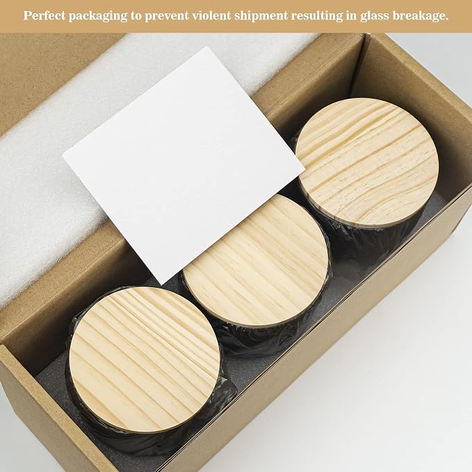 3PCS Modern 13.53oz Black Bathroom Canisters - Image 4