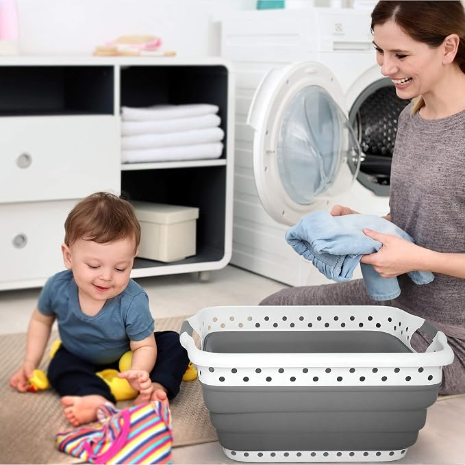 Lavish Home Collapsible Plastic Laundry Basket - Image 5