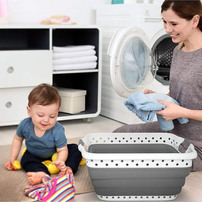 Lavish Home Collapsible Plastic Laundry Basket - Image 5