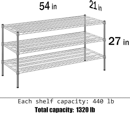 21" Deep x 54" Wide x 27" Height Wire Shelving Kit | 3-Tier | NSF Commercial - Image 3