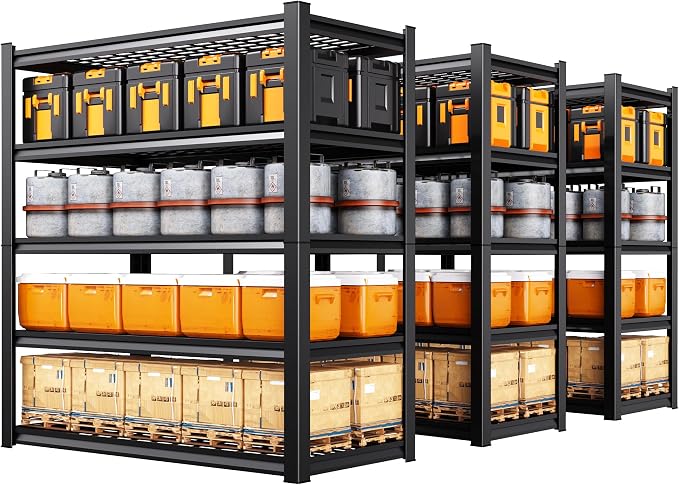 Set of 3 Garage Shelving Heavy Duty Storage Shelves, 5-Tier Adjustable Metal by AOAORGG
