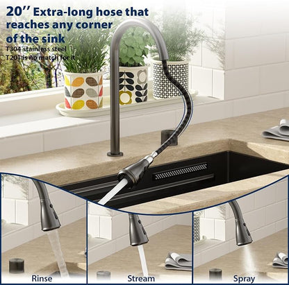 Lordear 30 Inch Waterfall Kitchen Sink Black - Image 8
