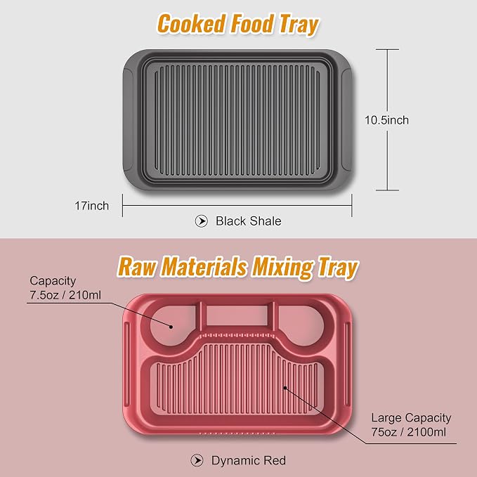 4PCS Melamine Grill Prep Station Tray Set, Outdoor BBQ Grill Station Accessories - Image 4