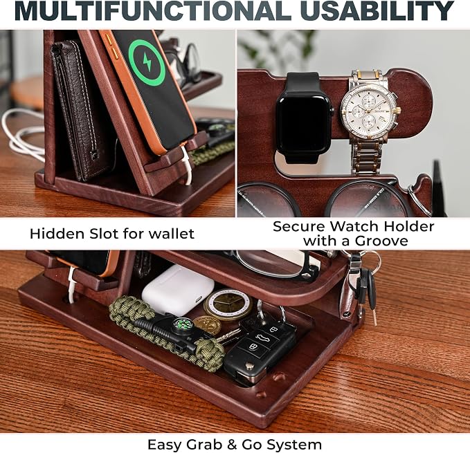 TESLYAR Wood Phone Docking Station - Image 5