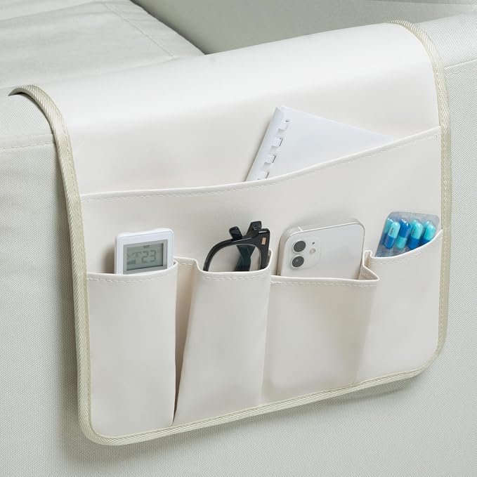 PU Leather Sofa Armrest Organizer, Armchair Magazine Holders, Waterproof Remote by Unknown