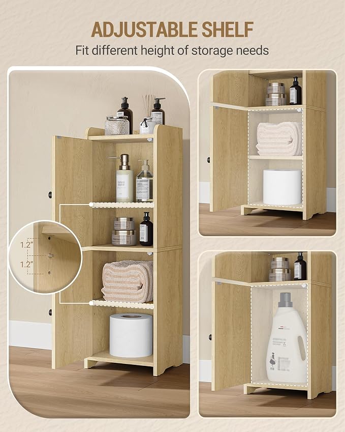 Hzuaneri Bathroom Storage Cabinet, Small Corner Floor Cabinet - Image 7