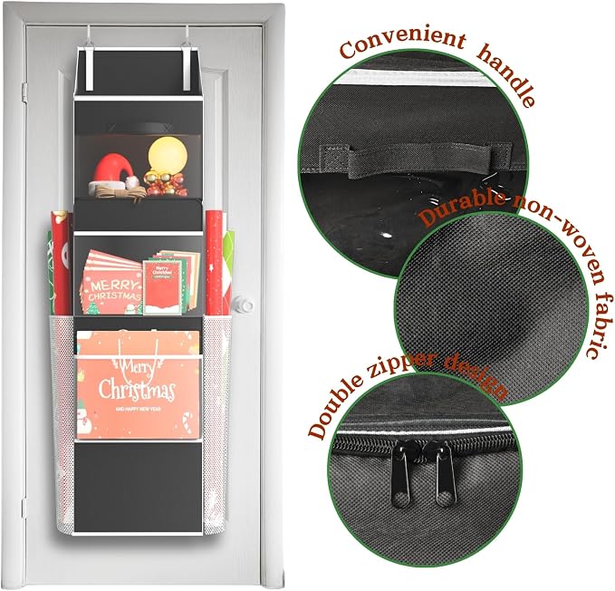 2-in-1 Wrapping Paper Organizer Storage, Over Door or Under Bed Organizer - Image 7