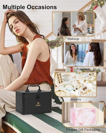 Relavel Travel Makeup Bag With LED Mirror, Makeup Bag With 3-Mode Light Up - Image 4