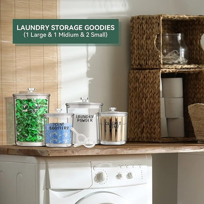4 Pack Laundry Room Organization Jars - Image 8