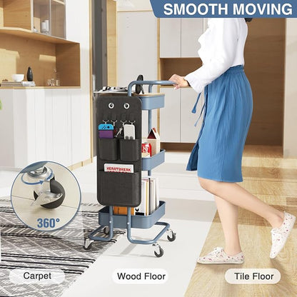 DTK 3 Tier Metal Utility Rolling Cart - Image 4