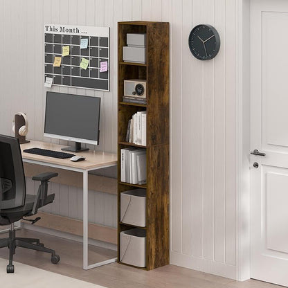 Furinno PASIR Book Shelf, 6-Tier Bookcase, Tall Standing Bookshelf, Open by Furinno-FitsYourSpaceFitsYourBudget