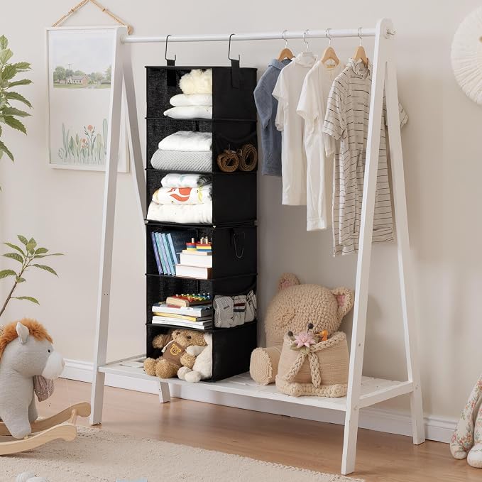 StorageWorks Hanging Closet Organizer 6-Shelf, Separable Two 3 Shelf Closet - Image 7