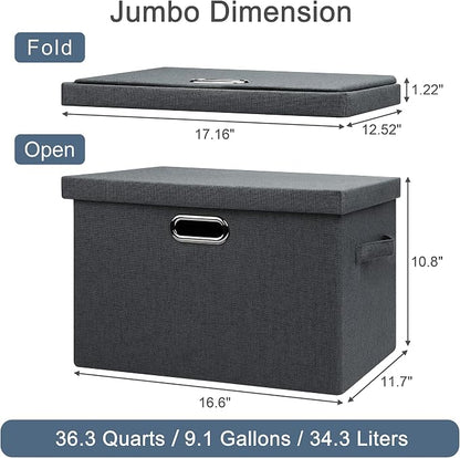 Large 17" 36 Quart Collapsible Stackable Storage Bins - Image 2