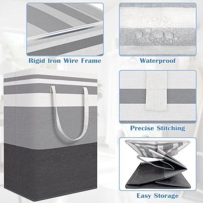 BlissTotes 3-Pack Laundry Basket, Freestanding＆Waterproof Laundry Hamper - Image 4
