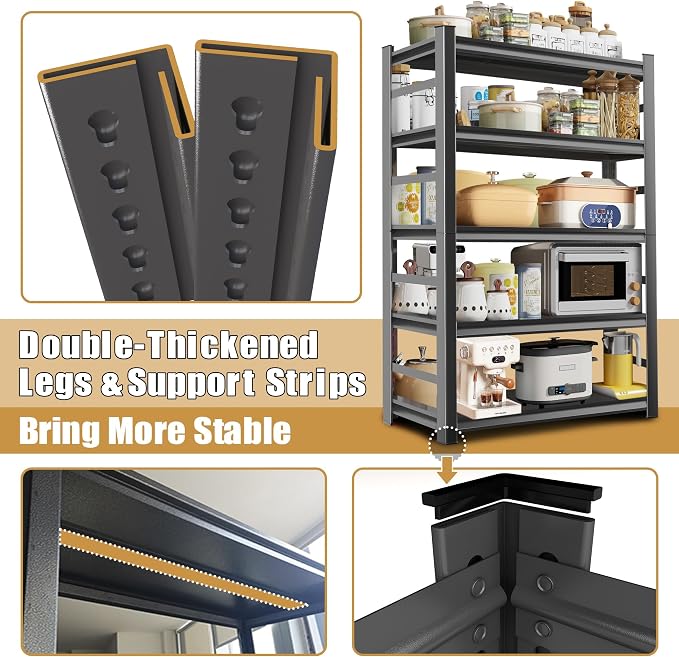 Kitchen Storage Shelves with 2000 LBS Load Capacity, Waterproof and Rustproof - Image 8