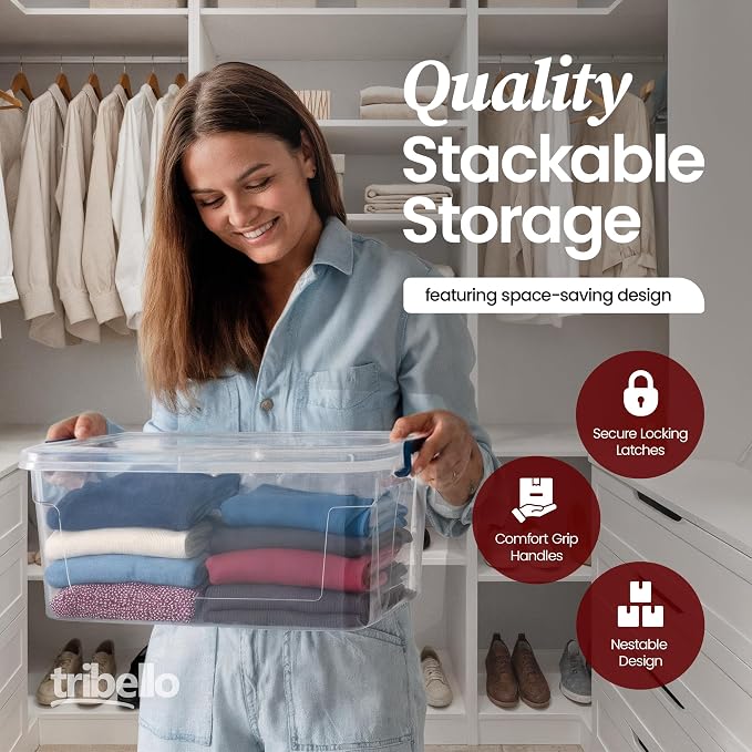 Plastic Storage Bins with Lids - Image 3