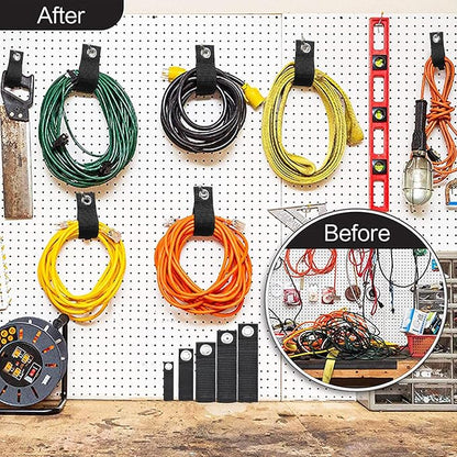 Zkptops 10Pcs Extension Cord Holder Organizer Heavy Duty Storage Straps Hook - Image 5