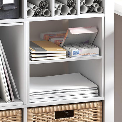 Furinno Cubicle Cube Insert, H-Shelf Cube Organizer, 2-Tier Shelf Accessory - Image 6