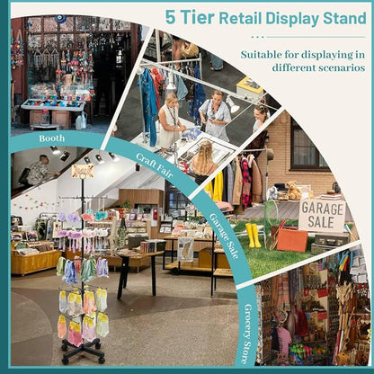 Retail Display Stand Rotating Display Rack 5 Tier Spinning Display Stand - Image 5