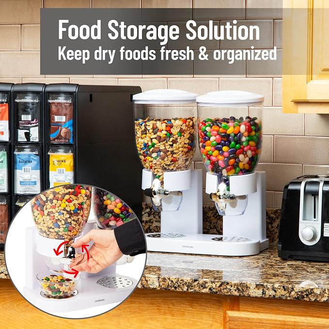 Mind Reader Double Dry Food Dispenser, 2 x 3.5L Countertop Containers - Image 6