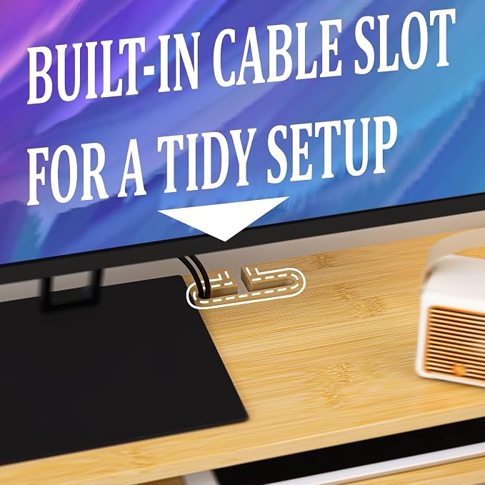 Homerays Monitor Stand with Drawer, Exquisite Computer Monitor Stand - Image 3