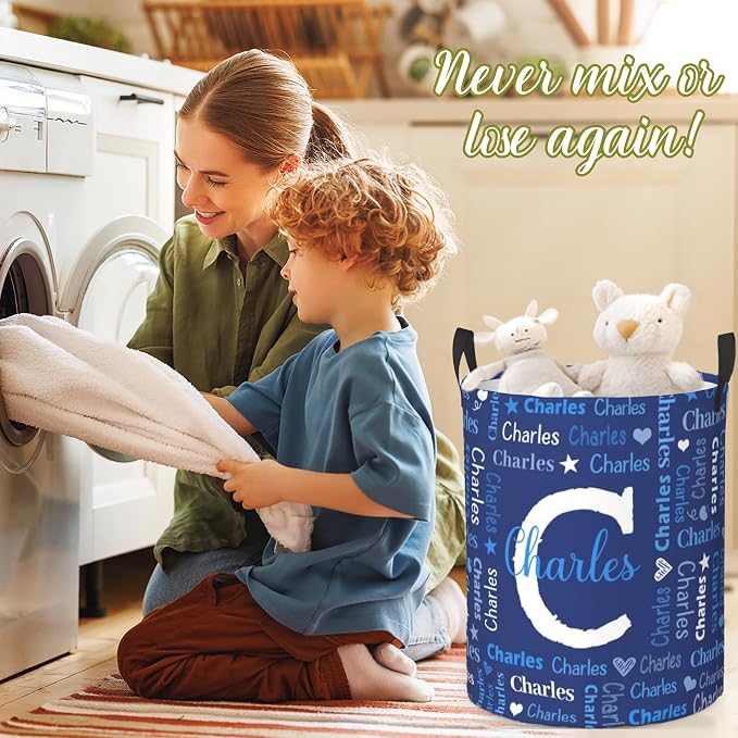 Custom Name Laundry Hamper, Personalized Laundry Baskets - Image 7