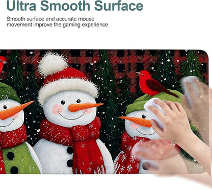 Three Snowmen Gaming Mouse Pad 35.4"x15.7"Desk Mat Anti-Slip Rubber Base & - Image 5
