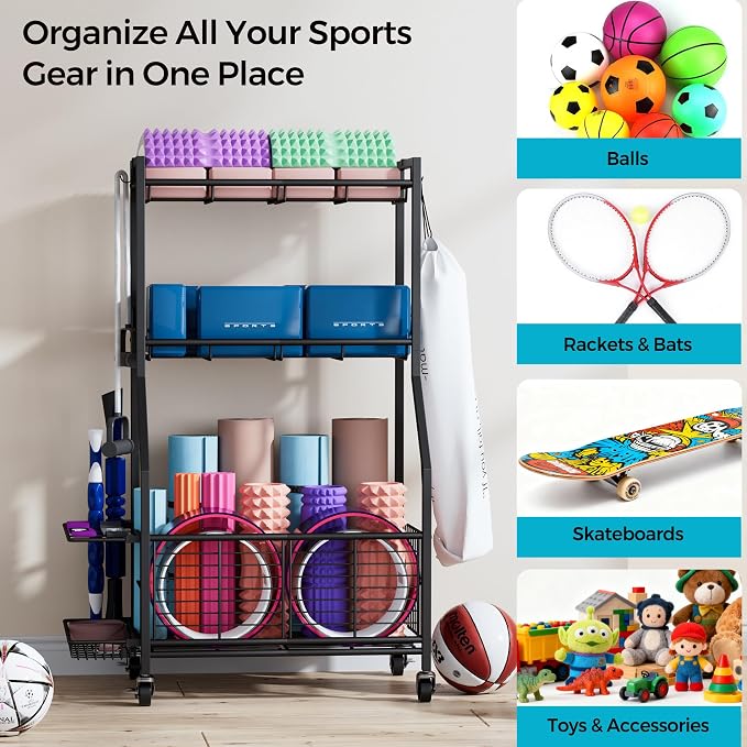 Sports Equipment & Toy Storage Rack - Image 5