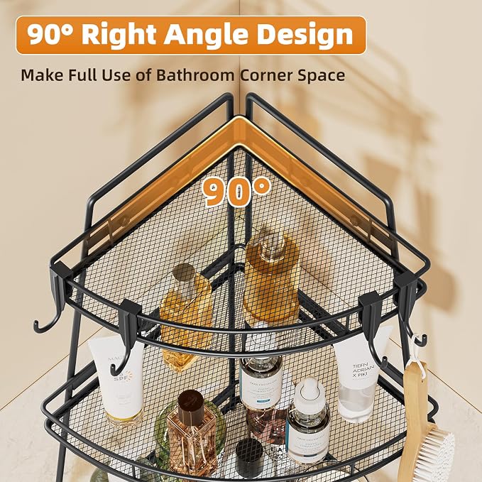 VITVITI 3 Tier Corner Bathroom Counter Organizer, Metal Bathroom Countertop - Image 3