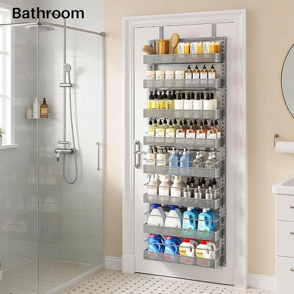 SNTD 8 Tiers Over the Door Organizer, Height Adjustable Spice Rack, Dense Mesh - Image 9