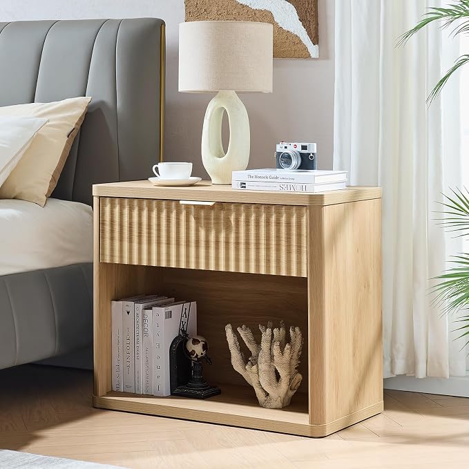 LEYAOYAO 31" Wide Fluted Nightstand Set of 2 - Image 3