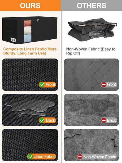 90L Blanket Storage Bags, Extra Large Comforter Storage Bag - Image 4