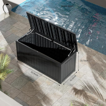 270 Gallon Resin Deck Box, Waterproof Outdoor Storage Box - Image 3