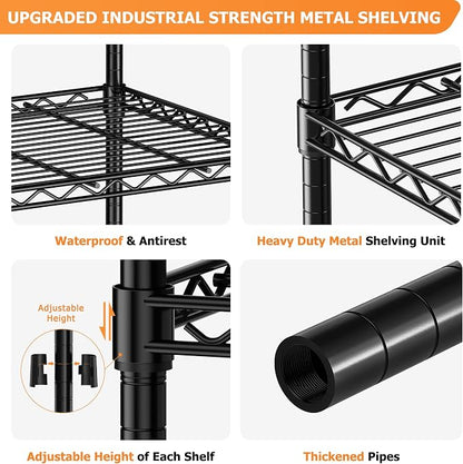 Storage Shelves Heavy Duty, 5-Tier Adjustable Metal Industrial Utility Shelf - Image 6