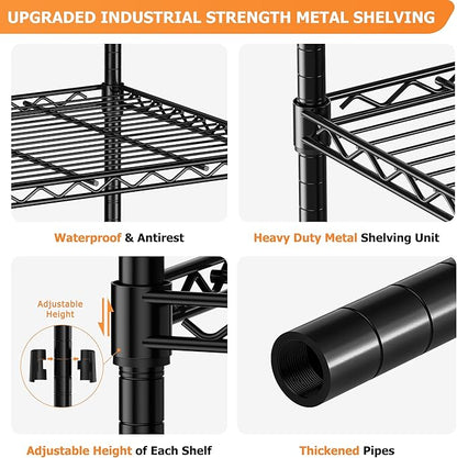 Storage Shelves Heavy Duty, 5-Tier Adjustable Metal Industrial Utility Shelf - Image 5