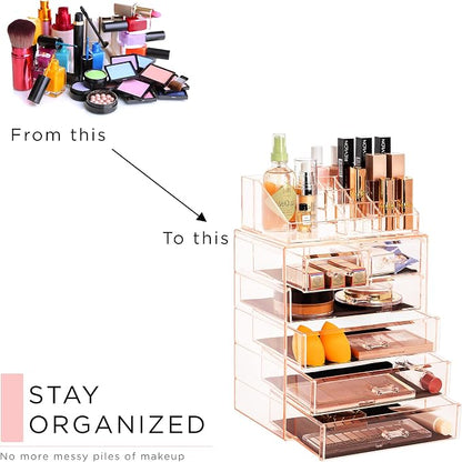 Sorbus Clear Cosmetic Makeup Organizer - Image 7