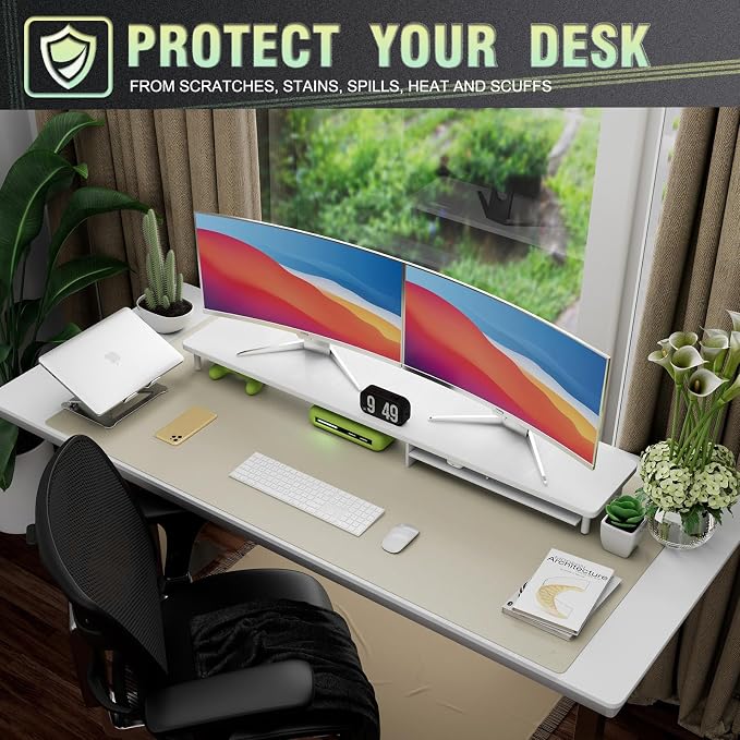 K KNODEL Large Office Leather Desk Mat, Mouse and Keyboard Pad, Computer and - Image 5