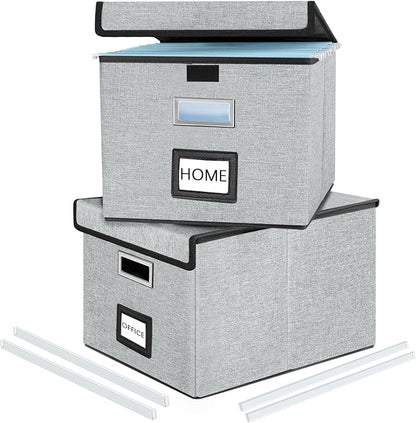 File Organizer Box with Lids, Collapsible File Folder Organizer | File Box with by Huolewa