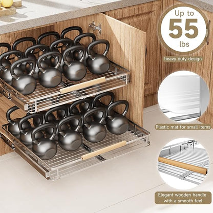 2 Pack Expandable Pull Out Cabinet Organizer，Side Mounting - Image 6