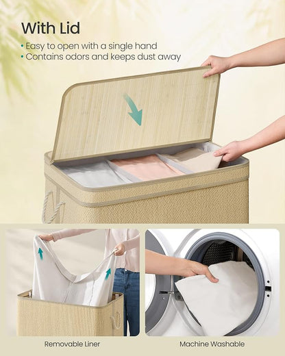 SONGMICS 3-Section Laundry Hamper - Image 3