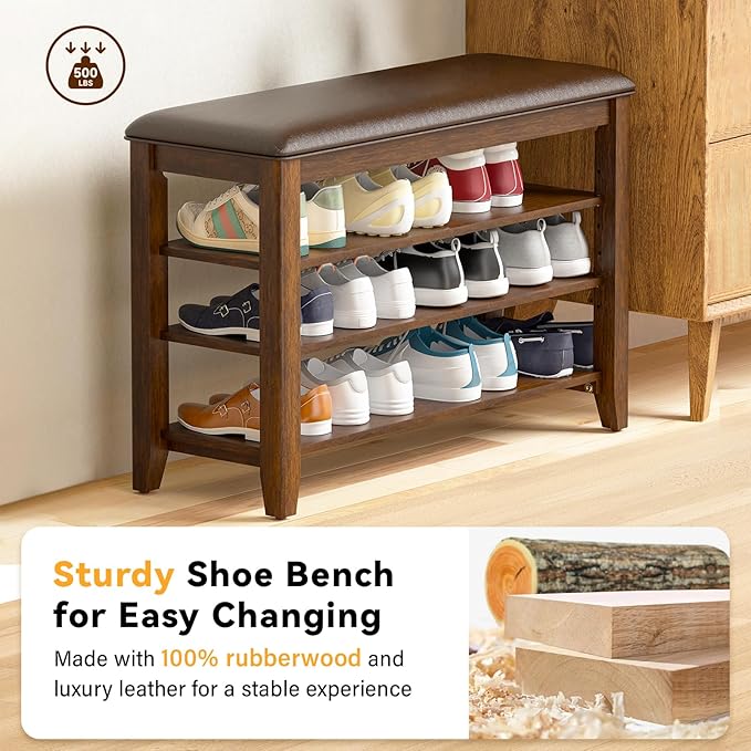 Taitiy Shoe Rack Bench Entryway Storage, Shoe Organizer Bench - Image 4