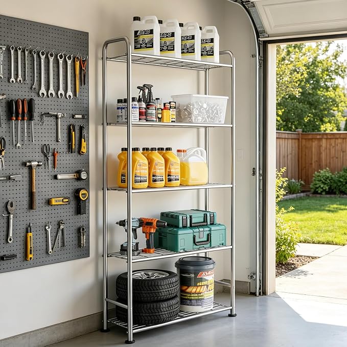 VTRIN Storage Shelves, 5 Tier Garage Shelving - Image 2