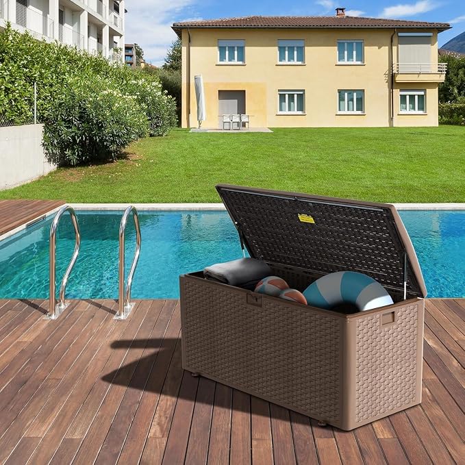 180 Pro Gallon Deck Box, Outdoor Storage Box Lockable, Waterproof - Image 2