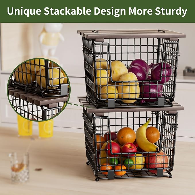 Wire Storage Basket For Kitchen Pantry and Counter - Image 3