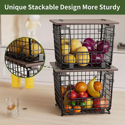 Wire Storage Basket For Kitchen Pantry and Counter - Image 3