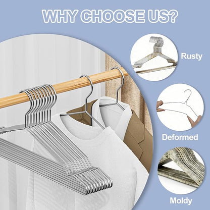 Heavy Duty 100 Pack Clothes Hangers, Space Saving & Non-Slip Wire Hanger - Image 5