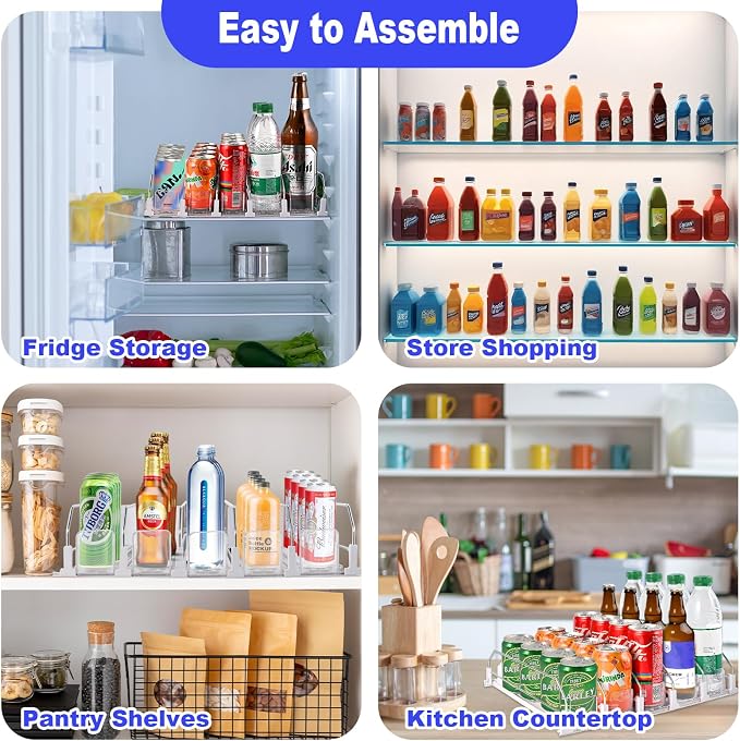 Drink Organizer for Fridge, 16.5” D Soda Can Fridge Drink Organizer, - Image 7