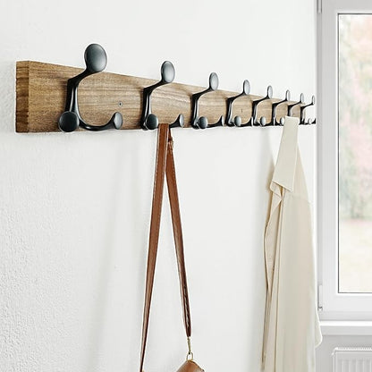 SKOLOO 43-Inch Wood Burnt Coat Rack Wall Mount - Image 4